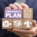 Concept of Emergency Preparedness Plan. Business Evacuation Training concept. Emergency preparedness instructions for safety.